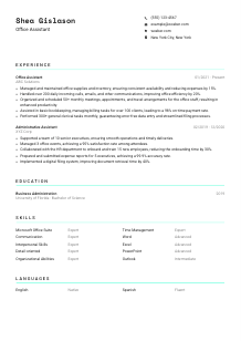 Office Assistant Resume Template #3