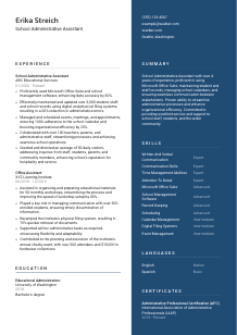School Administrative Assistant CV Template #2