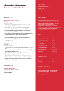 Temporary Administrative Assistant Resume Template #3