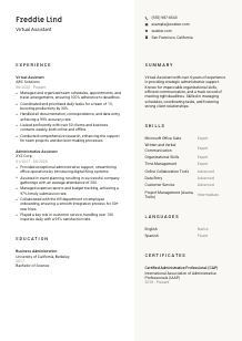 Virtual Assistant Resume Template #2
