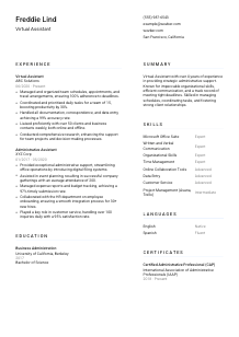 Virtual Assistant Resume Template #1