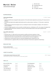 Administrative Manager CV Template #18