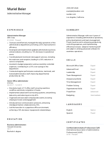 Administrative Manager CV Template #5