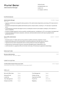 Administrative Manager Resume Template #9