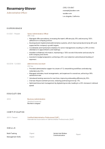 Administrative Officer Resume Template #1