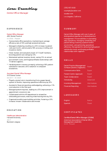 Dental Office Manager Resume Template #3
