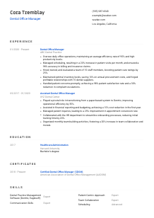 Dental Office Manager Resume Template #1