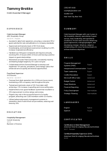 Hotel Assistant Manager CV Template #17
