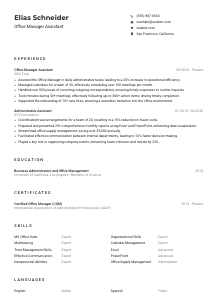 Office Manager Assistant CV Example