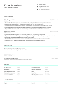 Office Manager Assistant CV Template #3