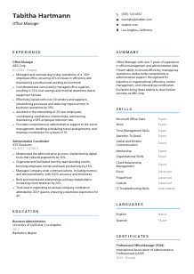 Office Manager CV Template #2