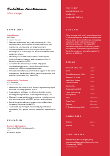 Office Manager CV Template #3