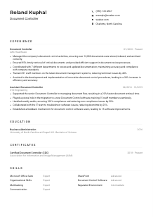Document Controller CV Example
