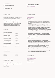 Front Desk Agent Resume Template #3