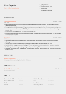 Front Office Receptionist Resume Template #3