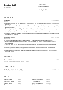 Receptionist Resume Example