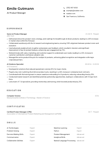 AI Product Manager Resume Example