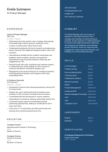 AI Product Manager CV Template #2