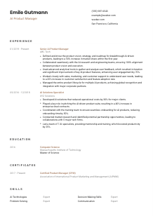 AI Product Manager CV Template #1