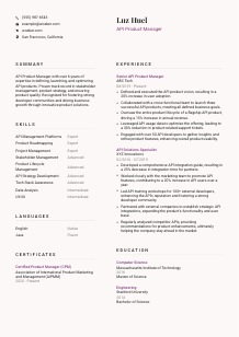 API Product Manager Resume Template #20