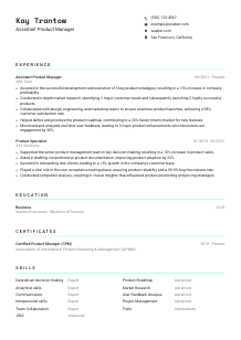 Assistant Product Manager CV Template #18