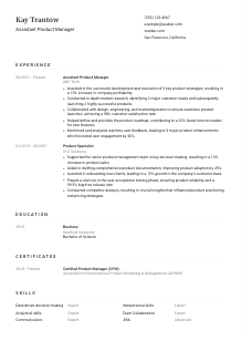 Assistant Product Manager CV Template #3