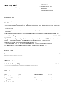 Associate Product Manager CV Example
