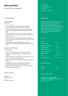 Associate Product Manager Resume Template #2