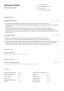 B2B Product Manager Resume Example