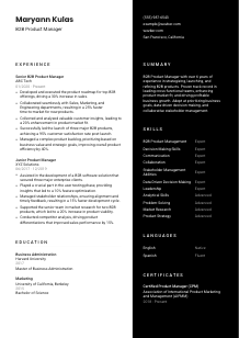 B2B Product Manager Resume Template #3