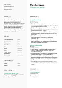 Creative Product Manager CV Template #2