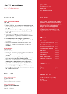 Growth Product Manager Resume Template #22