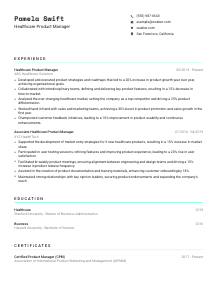 Healthcare Product Manager Resume Template #18