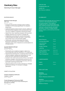 Marketing Product Manager Resume Template #2