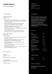 SaaS Product Manager CV Template #3