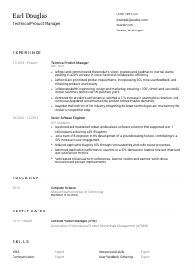 Technical Product Manager CV Template #1