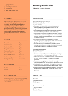 Education Program Manager CV Template #3