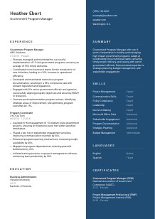 Government Program Manager Resume Template #2