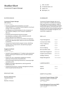 Government Program Manager Resume Template #1