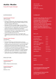 Nonprofit Program Manager CV Template #3