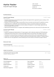 Nonprofit Program Manager CV Template #2