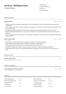 Program Manager CV Template #2