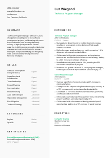 Technical Program Manager Resume Template #14