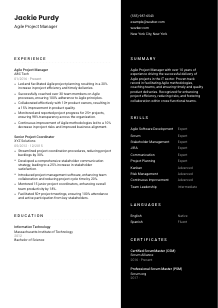 Agile Project Manager Resume Template #17