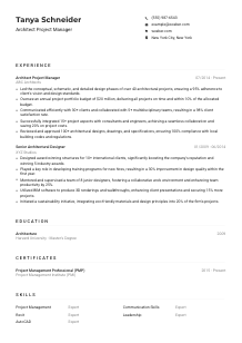 Architect Project Manager Resume Example
