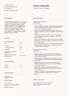 Architect Project Manager CV Template #3