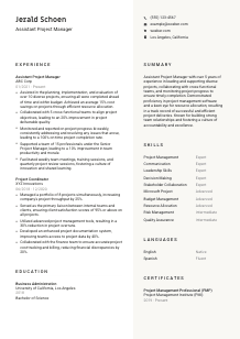 Assistant Project Manager CV Template #2