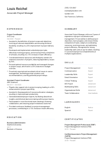 Associate Project Manager Resume Template #1