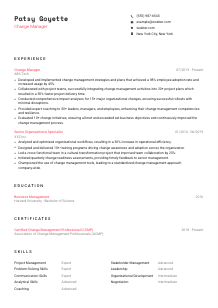 Change Manager CV Template #1