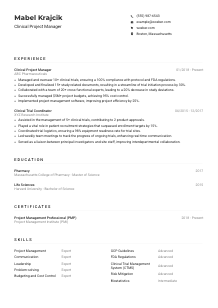 Clinical Project Manager CV Example